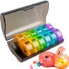 Weekly Pill Organizer 2 Time a DayPill Dispensers Pill Box 7 Day with One-Side Large Opening Design for Easy Filling 2 Times a Day AM/PM Pill Case, for Vitamins/Fish Oils (Black Color) view 1