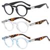 bullabulling 3 Pack Retro Round Reading Glasses Mini Small Comfortable Readers for Women Men Blue Light Blocking (black/clear/blue, 0, x) view 1