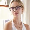 bullabulling 3 Pack Retro Round Reading Glasses Mini Small Comfortable Readers for Women Men Blue Light Blocking (black/clear/blue, 0, x) view 3