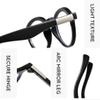 bullabulling 3 Pack Retro Round Reading Glasses Mini Small Comfortable Readers for Women Men Blue Light Blocking (black/clear/blue, 0, x) view 4