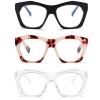 Viseng 3 Pack Oversized Frame Design Women's Reading Glasses, Blue Light Blocking Computer Reader +1.0 view 1