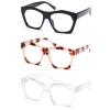 Viseng 3 Pack Oversized Frame Design Women's Reading Glasses, Blue Light Blocking Computer Reader +1.0 view 2