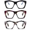 Viseng 3 Pack Oversized Frame Design Women's Reading Glasses, Blue Light Blocking Computer Reader +2.25 view 1