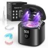 Ultrasonic Retainer Cleaner, 45kHz Retainer Cleaner Machine with 4 Modes Digital Timer, 200ML Denture Cleaner with Mouth Guards, Braces, Toothbrush Heads, Jewelry (Black) view 1