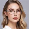 willochra Rectangle Bling Rhinestone Reading Glasses For Women Blue Light Blocking Reader Computer Eyeglass Frame (GOLD, 3.25, x) view 2
