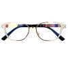 willochra Rectangle Bling Rhinestone Reading Glasses For Women Blue Light Blocking Reader Computer Eyeglass Frame (GOLD, 3.25, x) view 3