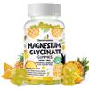 Magnesium Glycinate Gummies 2500mg - Sugar Free Magnesium Potassium Supplement with Vitamin D, B6, CoQ10 for Calm Mood & Sleep Support - 90 Pineapple Gummies view 1