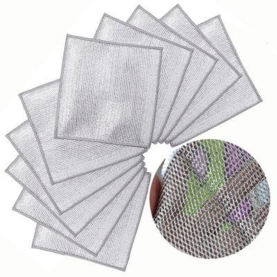 BLLMTEAR 10PCS Double Wet and Dry Wire Dishcloth, Stainless Steel Scrubber, Multi-Purpose Wire Miracle Cleaning Cloths, Non-Scratch, for Powerful Cleaning of Cookware and More.(@3,10pcs)