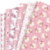 Vnaaem Pink Christmas Wrapping Paper 6 Xmas Style Bulk Santa Nutracker Christmas Trees and Reindeer Designs Folded Flat for Winter Holiday - 20 X 28 Inches (6 Folded Sheet) view 1