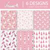 Vnaaem Pink Christmas Wrapping Paper 6 Xmas Style Bulk Santa Nutracker Christmas Trees and Reindeer Designs Folded Flat for Winter Holiday - 20 X 28 Inches (6 Folded Sheet) view 4