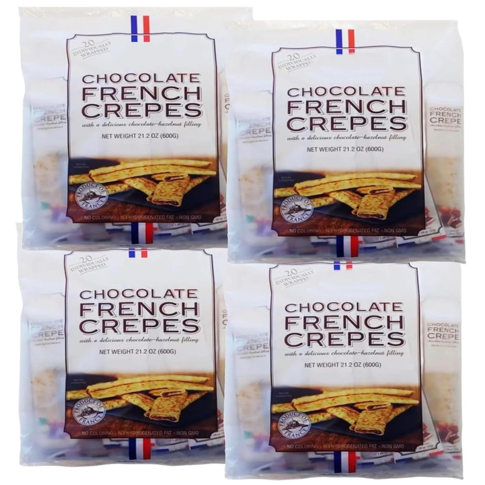 Chocolate French Crepes with Delicious Chocolate-Hazelnut Filling 21.2oz 600g (4 Pack)