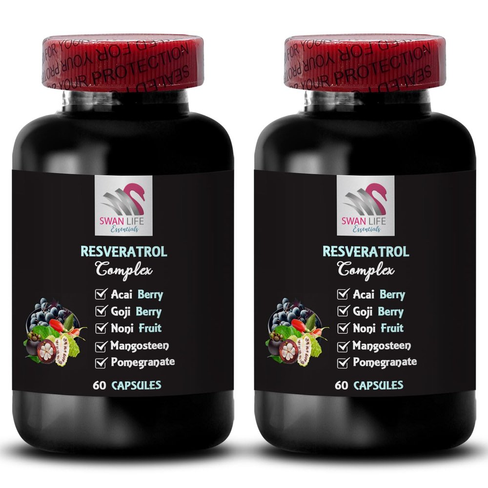 Acai Berry Boost - RESVERATROL COMPLEX - Energizing Support, Berry Superfoods, Daily Energy, Noni Blend, Grape Skin Power, Hydration Factor, Supportive Blend, Refreshing Flavor 2 Bottles 120 Capsules