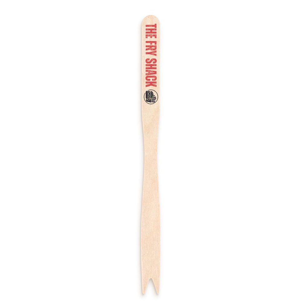 5.5" Custom Wooden French Fry Fork  Personalized Full-Color Printed Picks for Stylish Fry and Appetizer Presentation  Ideal for Fries, Finger Foods, and Stylish Table Settings - 50 pack