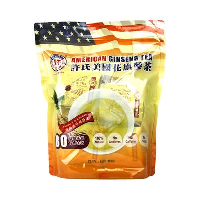Hsus SKU 1024 American Ginseng Tea Bags 80 cts | 100% Wisconsin-Cultivated Caffeine Free, Vegan, Gluten Free Herbal Wellness Tea- 80 Bags