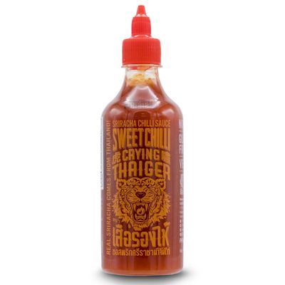 Crying Thaiger Sriracha Sweet Chili Sauce in Squeeze Bottle 18.9 Ounce, Vegan, Gluten Free, Non-GMO, from Thailand (Pack of 1)