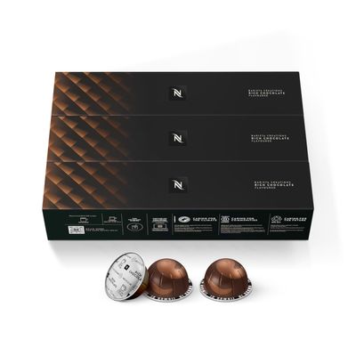 Nespresso Capsules Vertuo, Rich Chocolate, Mild Roast Coffee, 30-Count Coffee Pods, Brews 7.8 oz.
