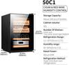 Electronic Cooler Humidor,50L Cigar Humidor Cabinet,Electric Cigar Humidors,with Cedar Wood Shelves Drawer,Temperature Control Touch Display,for 200-300 Cigars,for Cigar Lovers,Gold-B view 2
