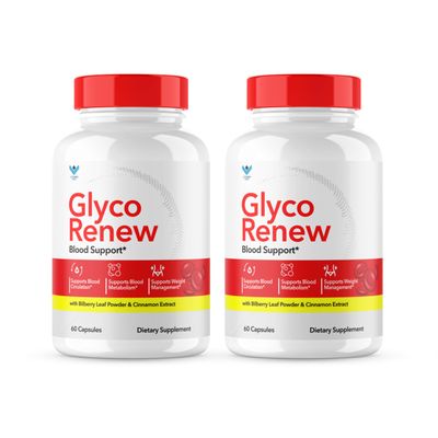 (2 Pack) Glyco Renew Blood Support Supplement - Glyco Renew Pills Original Formula Glycogen Clean Advanced Extra Strength, Glycol Renewal Capsules Renewed Natural Ingredients (120 Capsules)