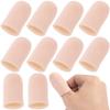 Mxxipp 10pcs Gel Finger Cots, Soft Flexible Finger Cap Covers, Thumb Support Protector for Hands Cracking, Eczema Skin, Trigger Finger Arthritis Pain Relief view 1