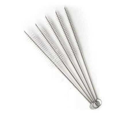 GEDRACKPMYN Tracheostomy Cleaning Brushes, 5pcs Bendable Trach Tube Brush, Tube Cleaner with Stainless Steel Handle & Nylon Bristles,12mm