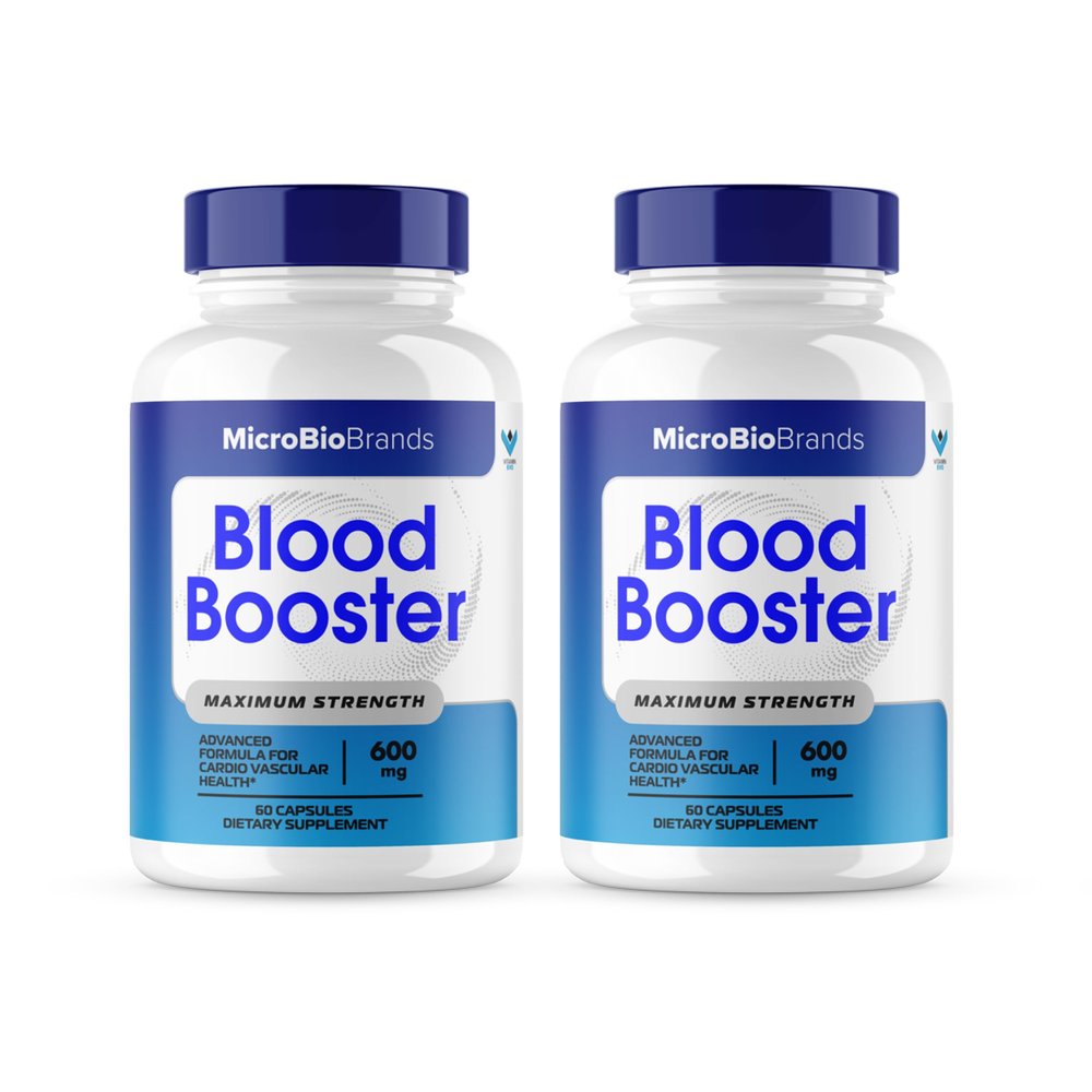 (2 Pack) Microbio Blood Booster, Micro Bio Blood Booster Natural Blood Flow Support Supplement, Micro Bio Brands Pills Advanced Microbiobrands Maximum Strength Support Formula (120 Capsules)