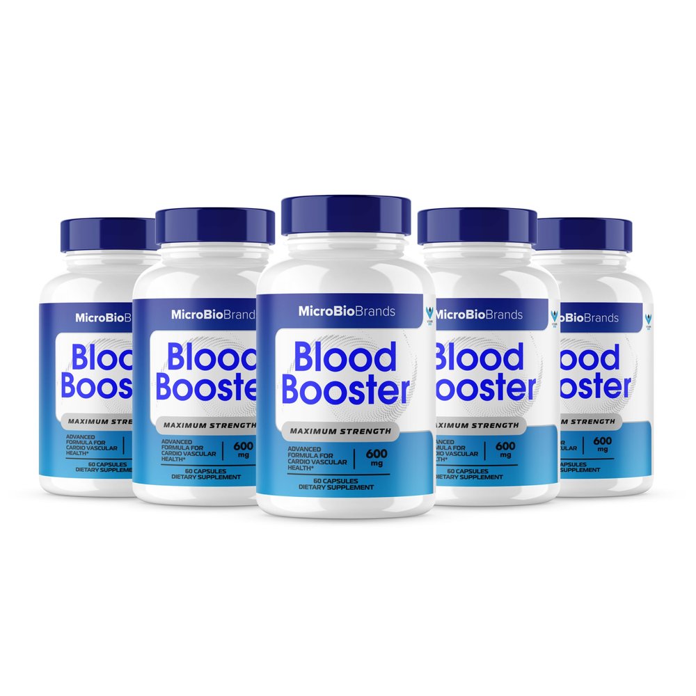 (5 Pack) Microbio Blood Booster, Micro Bio Blood Booster Natural Blood Flow Support Supplement, Micro Bio Brands Pills Advanced Microbiobrands Maximum Strength Support Formula (300 Capsules)