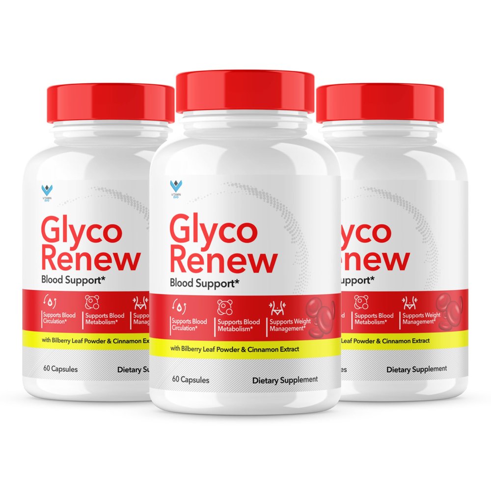 (3 Pack) Glyco Renew Blood Support Supplement - GlycoRenew Pills Original Formula Glycogen Clean Advanced Extra Strength, Glycol Renewal Capsules Renewed Natural Ingredients (180 Capsules)