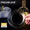 FOCUSLINE 100 Count 7 Inch Clear Plastic Plates & 100 Count 12 oz Clear Plastic Cups, Heavy Duty Plastic Dessert Plates and Fancy Disposable Clear Cups for Weddings, Parties and Events view 2