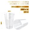 FOCUSLINE 100 Count 7 Inch Clear Plastic Plates & 100 Count 12 oz Clear Plastic Cups, Heavy Duty Plastic Dessert Plates and Fancy Disposable Clear Cups for Weddings, Parties and Events view 3