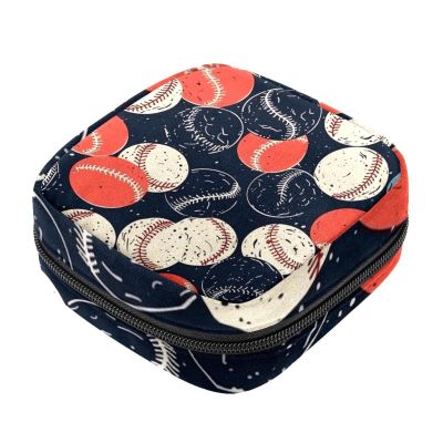 Baseball Ball Background Period Bag, Sanitary Napkin Storage Bag, Portable Period Bags for Teen Girls Period Small Pouch Pad Bag for Feminine Products