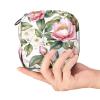 Pink Flowers with Leaves Cosmetic Bags for Women - Cosmetic Bag Women Handbags Purses Makeup Organizer Storage Makeup Bag Girls Pencil Case Bags view 4