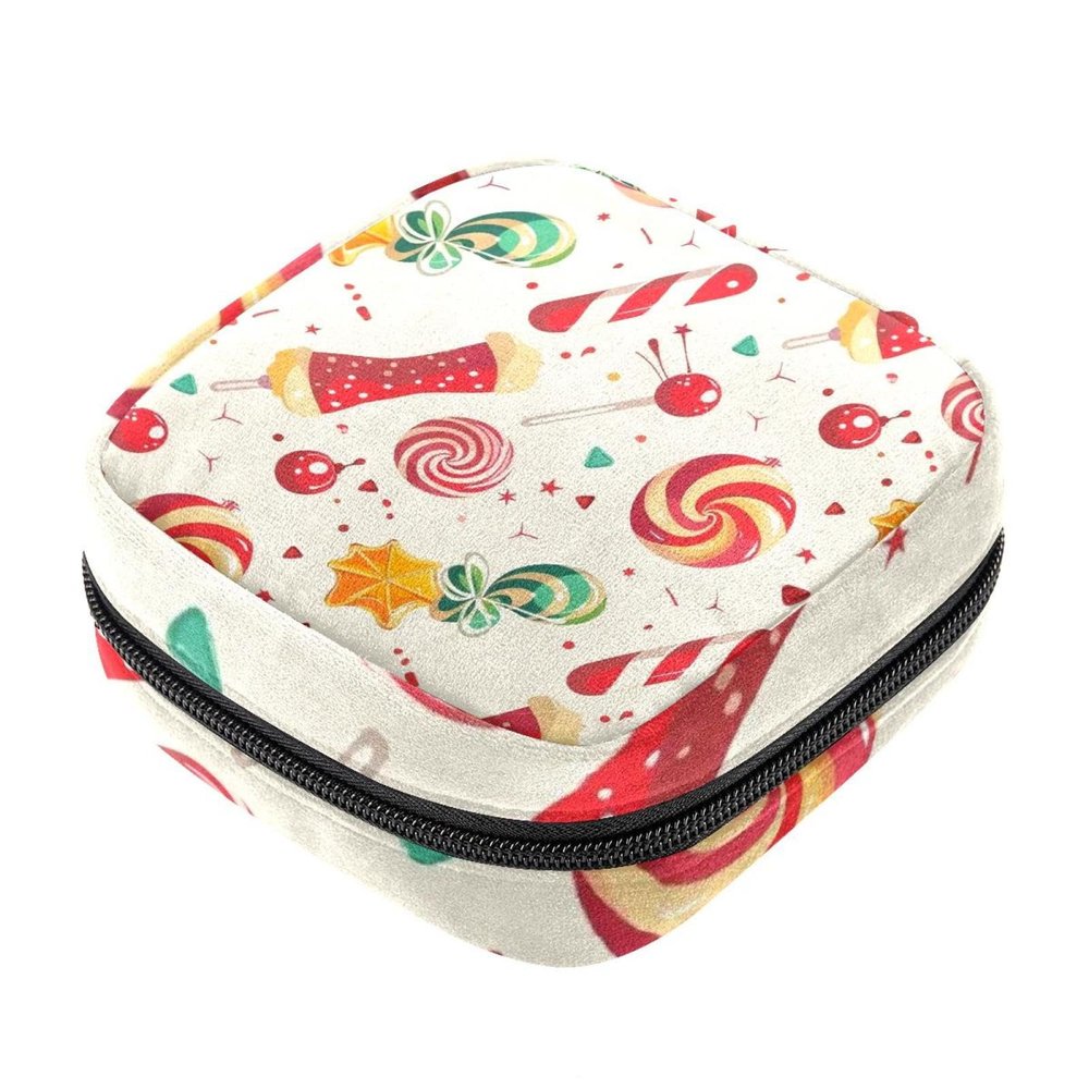 Candy Christmas Sanitary Napkin Storage Bags Menstrual Cup Pouches Nursing Pad Holder Tampon Bags