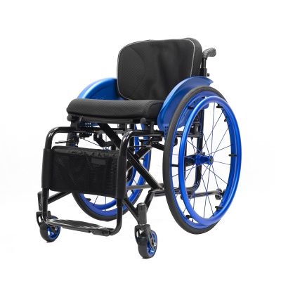 WheelchairLightweightSelf PropelledFoldablePortableAll Terrainfor Physically Impaired, Handicapped and Elderly(Blue,Seat Width 38cm)