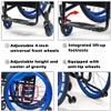 WheelchairLightweightSelf PropelledFoldablePortableAll Terrainfor Physically Impaired, Handicapped and Elderly(Blue,Seat Width 38cm) view 4
