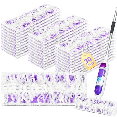 30 Pack Disposable Moping Pads Refills for Power Mop Multi-Surface Mop and for PowerMop Wood Mop, Replacement Mop Pads for Floor Cleaning