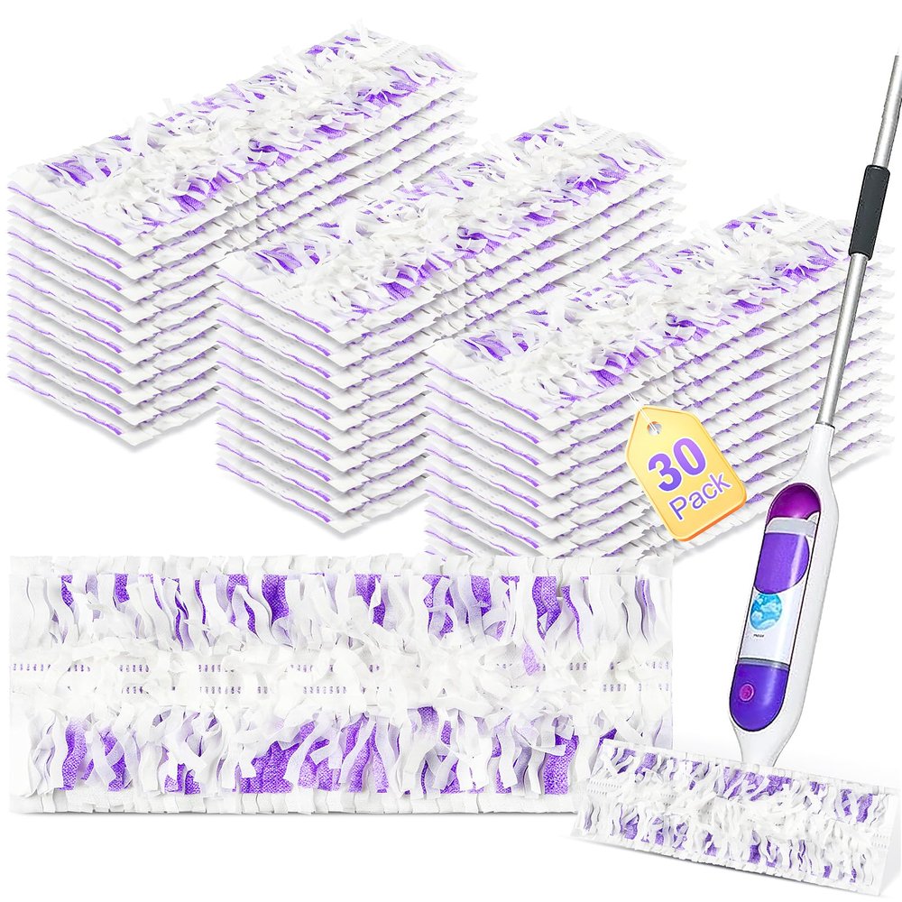 30 Pack Disposable Moping Pads Refills for Power Mop Multi-Surface Mop and for PowerMop Wood Mop, Replacement Mop Pads for Floor Cleaning