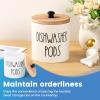 kaimenhong Laundry Pods Containers, Wood Laundry Detergent Pods Container with Lid, Round Dishwasher Pods Holder, Dishwasher Tablet Container for Kitchen Decor and Accessories, 4.74.75.1in (White) view 3