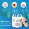 kaimenhong Laundry Pods Containers, Wood Laundry Detergent Pods Container with Lid, Round Dishwasher Pods Holder, Dishwasher Tablet Container for Kitchen Decor and Accessories, 4.74.75.1in (White) view 4