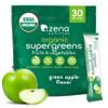 Zena Nutrition Organic Super Greens Powder, 70+ Superfoods, 0 Sugar, 3g Fiber, Spirulina, Chlorella, Mushrooms, Prebiotics/Probiotics, Digestive Enzymes, Gut Health, Green Apple, 30 Drink Mix Packets view 1