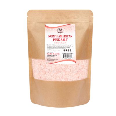 52USA North American Pink Salt, Fine Grain, 1 lb, Rich in Trace Minerals, Kosher, Salt for Grinder Refill, Gluten Free, All Natural Sea Salt, Perfect for Cooking & Seasoning