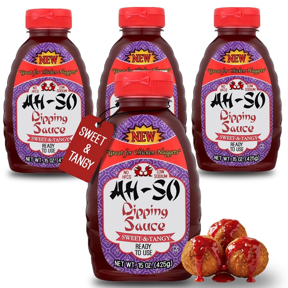 Ah-So Chinese-Style Dipping Sauce  4 Pack (4  15 oz Squeeze Bottles) | Sweet & Tangy Sauce for Egg Rolls, Dumplings & Appetizers; Great Marinade & Glaze.