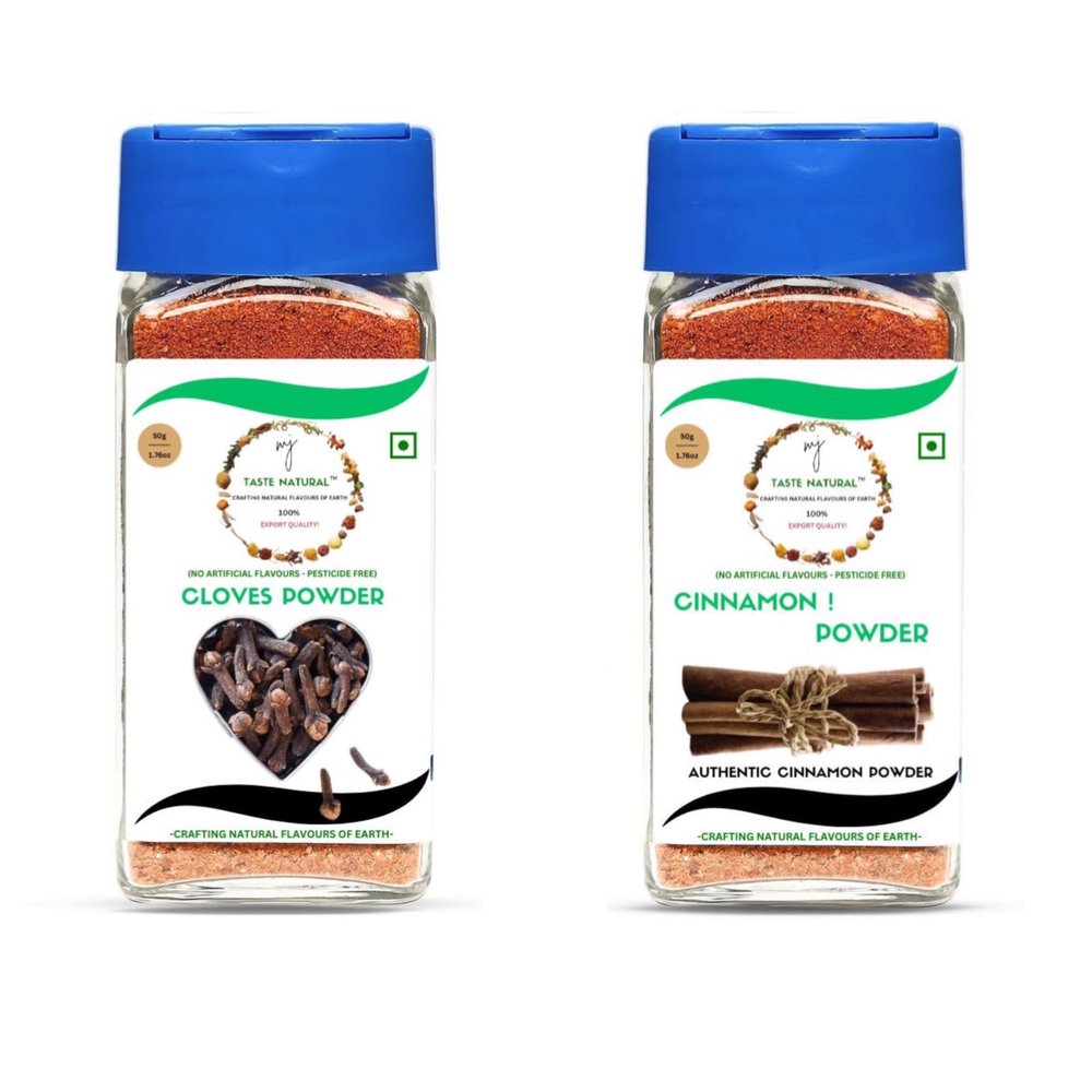 MJTASTENATURAL Cloves & Cinnamon Powder Combo Spice, Reusable Jar With Seasoning Cap, 3.52 oz