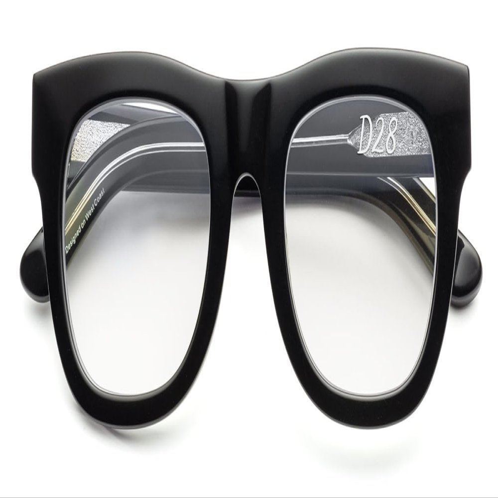 CADDIS D28 Reading Glasses - Gloss Black and Vodka - 2.25