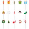 15 Pieces Christmas Cupcake Toppers Picks Merry Christmas Toothpick Flags for Home Party Decor Party Supplies Favors view 1