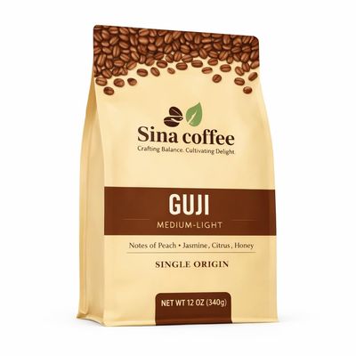 SINA COFFEE Premium 100% Arabica Ethiopian Coffee - Guji Single Origin Medium Roast Whole Bean Coffee - 16oz Freshly Roasted