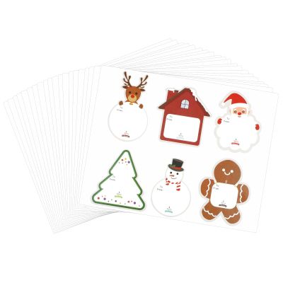 120pcs Christmas Gift Tags Stickers, Cute Elk Santa Christmas Tree Name Tags for Gifts Self-Adhesive Holiday Snowman Present Tag Labels for Gift Boxes Bag (6 Styles)