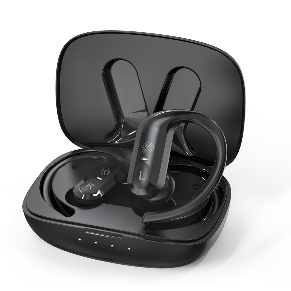 Hearing Aids, Hearing Aids for Seniors & Adults, Rechargeable Hearing Aids with Charging Case for Seniors Severe Hearing Loss, BTE Hearing Aids with Noise Cancellation & 5 Levels of Volume, Black