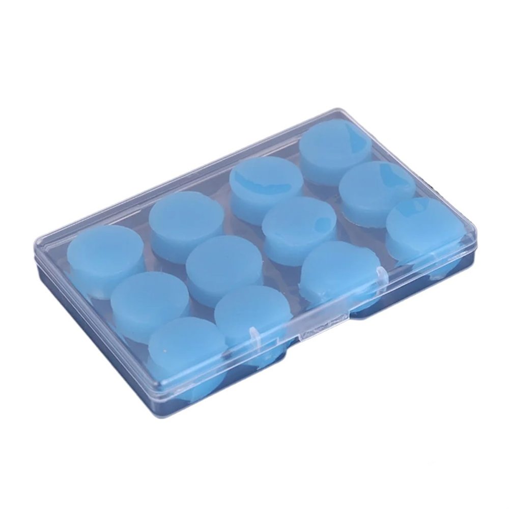 12Pcs Silicone Sleeping Ear Plugs Noise Reduction Anti Snore Sound Insulation Earplug Sleep Protection Reusable Plugs(Blue)