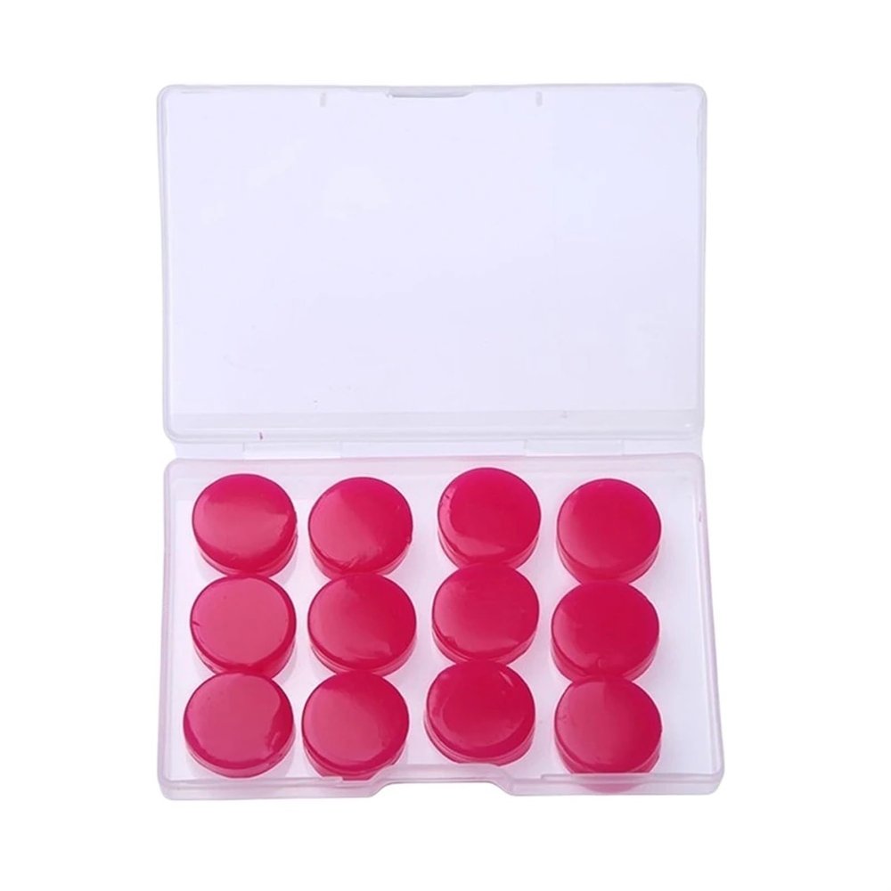 12Pcs Silicone Sleeping Ear Plugs Noise Reduction Anti Snore Sound Insulation Earplug Sleep Protection Reusable Plugs(Wine Red)