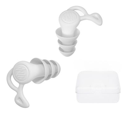 3 Layer Anti Noise Silicone Reusable Earplugs Waterproof Swimming Ear Plugs Sleeping Diving Surf Soft Comfort Protector(White)